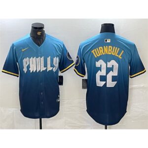686320bf45e8e_1 Men's Philadelphia Phillies #22 Spencer Turnbull Blue 2024 City Connect Limited Stitched Jersey