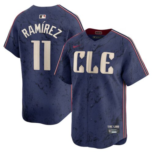 686320d6bd661_1 Men's Cleveland Guardians #11 Jose Ramirez Navy 2024 City Connect Limited Jersey