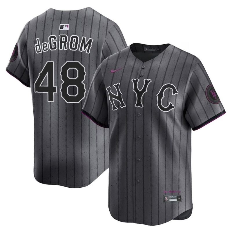 6863211915884_1 Men's New York Mets #48 Jacob deGrom Graphite 2024 City Connect Limited Player Jersey