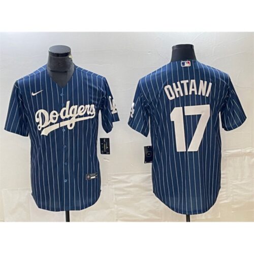 686321222f5c6_1 Men's Los Angeles Dodgers #17 Shohei Ohtani Navy Cool Base With Patch Stitched Baseball Jersey