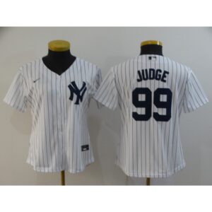 68632147b70a1_1 Women's New York Yankees #99 Aaron Judge White Cool Base Stitched MLB Jersey(Run Small)