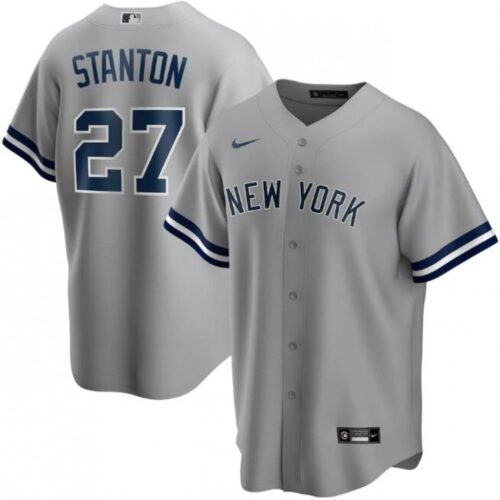 6863214d4d9fd_1 Men's New York Yankees #27 Giancarlo Stanton Grey Cool Base Stitched Jersey