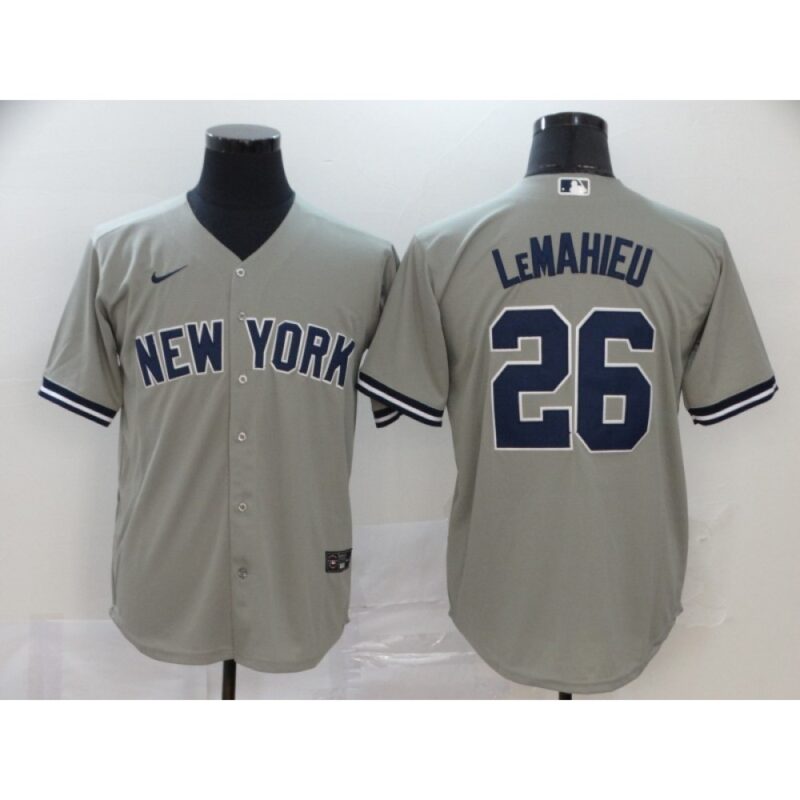 686321593c588_1 Men's New York Yankees #26 DJ LeMahieu Grey Cool Base Stitched MLB Jersey