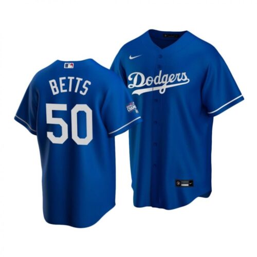 6863215c678f6_1 Men's Los Angeles Dodgers #50 Mookie Betts Blue 2020 World Series Champions Home Patch Stitched Jersey