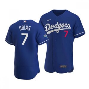 68632176c9465_1 Men's Los Angeles Dodgers #7 Julio Urias 2020 Blue World Series Champions Patch Flex Base Sttiched Jersey