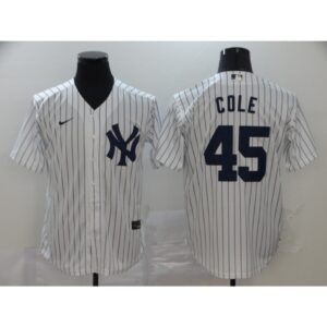 68632179a857d_1 Men's New York Yankees #45 Gerrit Cole 2020 White Cool Base Stitched MLB Jersey