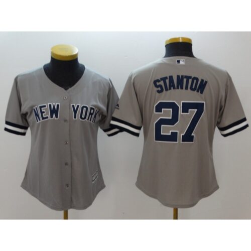 6863218290095_1 Women's New York Yankees #27 Giancarlo Stanton Gray Cool Base Stitched MLB Jersey