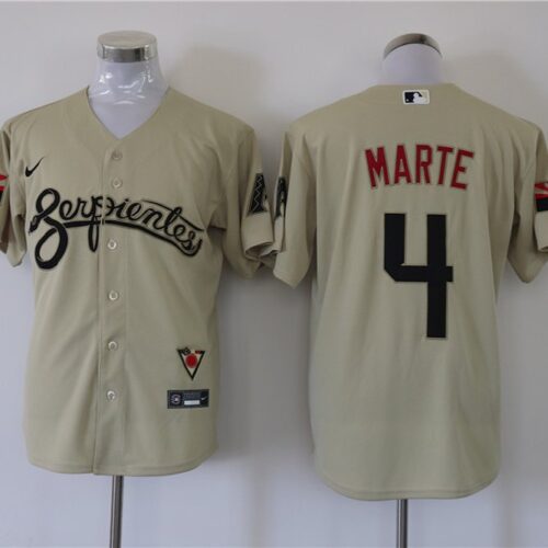 686321ae63440_1 Men's Arizona Diamondbacks #4 Ketel Marte Cream Cool Base Stitched Baseball Jersey