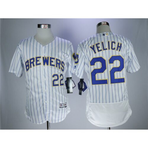686321b40cd4d_1 Men's Milwaukee Brewers #22 Christian Yelich White Flexbase Stitched MLB Jersey