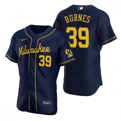 686321d20c670_1 Men's Milwaukee Brewers #39 Corbin Burnes Navy Flex Base Stitched MLB Jersey