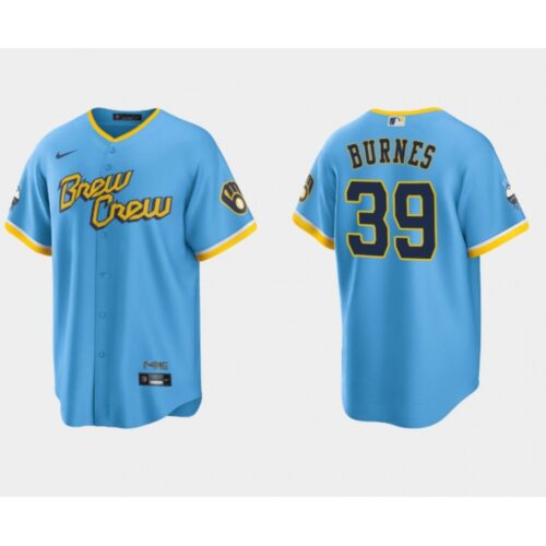 686321d9cb13e_1 Men's Milwaukee Brewers #39 Corbin Burnes 2022 Powder Blue City Connect Cool Base Stitched Jersey