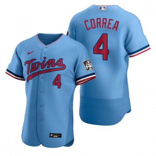 686321fa44bc3_1 Men's Minnesota Twins #4 Carlos Correa Blue Flex Base Stitched Jersey