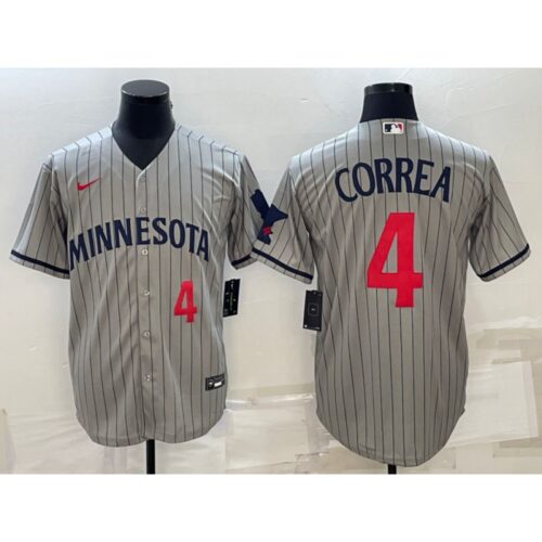 6863220c6b3c9_1 Men's Minnesota Twins #4 Carlos Correa 2023 Grey Home Team Cool Base Stitched Jersey