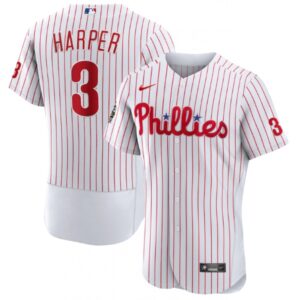 6863223e74f2f_1 Men's Philadelphia Phillies #3 Bryce Harper White 2022 World Series Flex Base Stitched Baseball Jersey