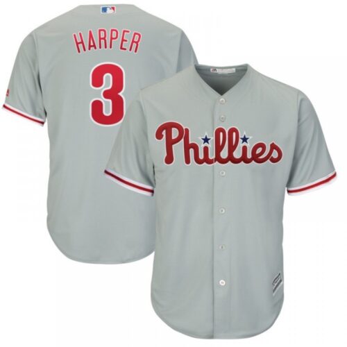 6863224d6f48a_1 Men's Philadelphia Phillies #3 Bryce Harper Gray Cool Base Stitched MLB Jersey