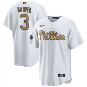 68632253831d5_1 Men's Philadelphia Phillies #3 Bryce Harper 2022 All-Star White Cool Base Stitched Baseball Jersey