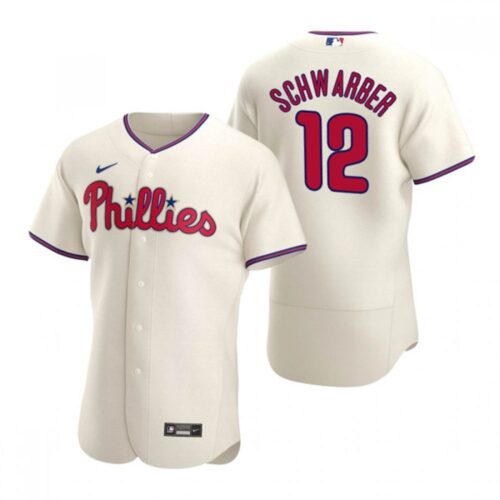 6863228ce8e84_1 Men's Philadelphia Phillies #12 Kyle Schwarber 2021 Cream Flex Base Stitched Baseball Jersey