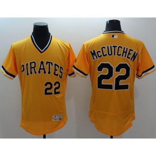 686322aa98bed_1 Pirates #22 Andrew McCutchen Gold Flexbase Authentic Collection Cooperstown Stitched MLB Jersey