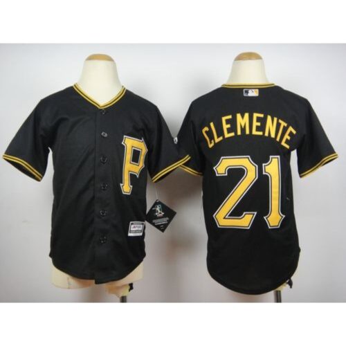 686322b0bce6b_1 Pirates #21 Roberto Clemente Black Cool Base Stitched Youth MLB Jersey