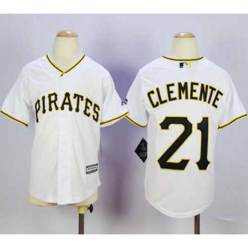 686322b34ff47_1 Pirates #21 Roberto Clemente White Cool Base Stitched Youth MLB Jersey