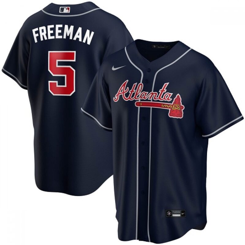 686322eca038a_1 Youth Atlanta Braves #5 Freddie Freeman Navy Cool Base Stitched Jersey