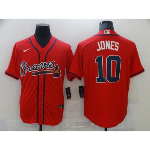 6863231ac0b79_1 Men's Atlanta Braves #10 Chipper Jones Red Stitched MLB Jersey