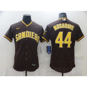6863231dc8456_1 Men's San Diego Padres #44 Joe Musgrove 2020 Brown Flex Base Stitched MLB Jersey