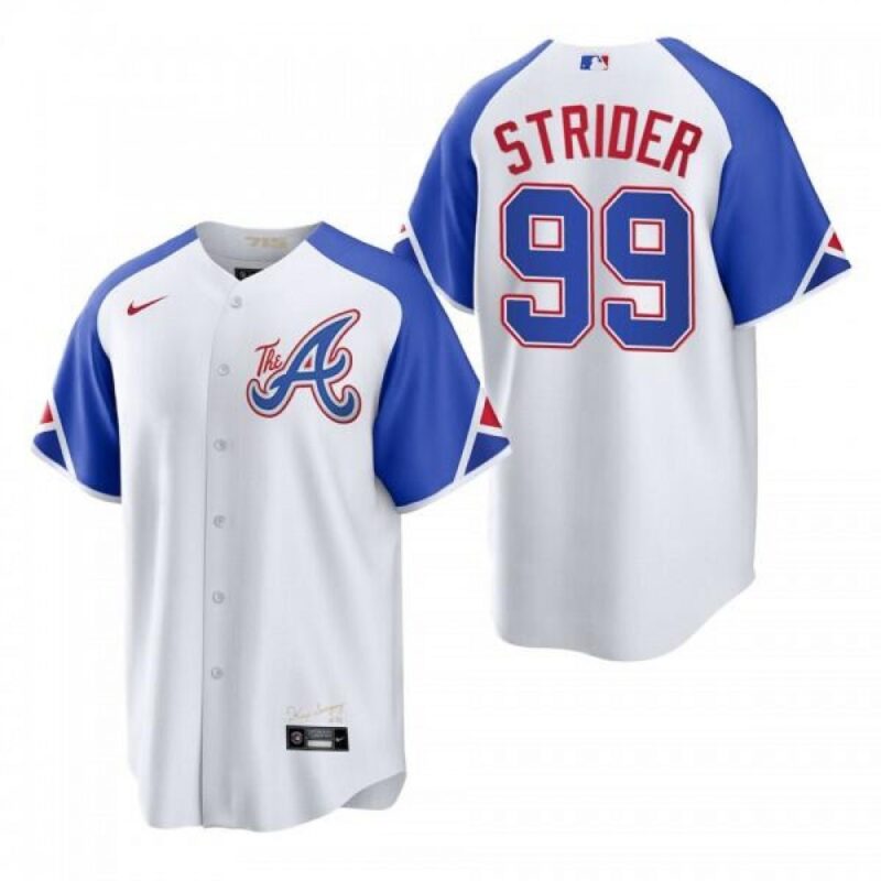 6863233d6892b_1 Youth Atlanta Braves #99 Spencer Strider White 2023 City Connect Stitched Baseball Jersey