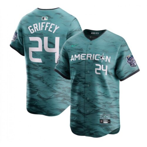 6863234b686b5_1 Men's Seattle Mariners #24 Ken Griffey Jr. Teal 2023 All-star Cool Base With Patch Stitched Baseball Jersey