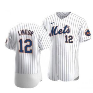 6863235423892_1 Men's New York Mets #12 Francisco Lindor White Flex Base Stitched Jersey