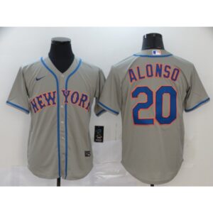 6863236b682f6_1 Men's New York Mets #20 Pete Alonso Grey Cool Base Stitched MLB Jersey
