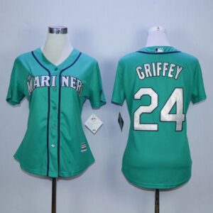6863236e64072_1 Mariners #24 Ken Griffey Green Alternate Women's Stitched MLB Jersey