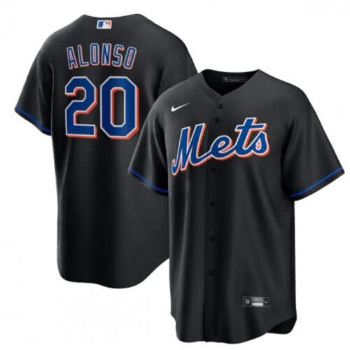 6863237d82a5c_1 Men's New York Mets #20 Pete Alonso 2022 Black Cool Base Stitched Baseball Jersey