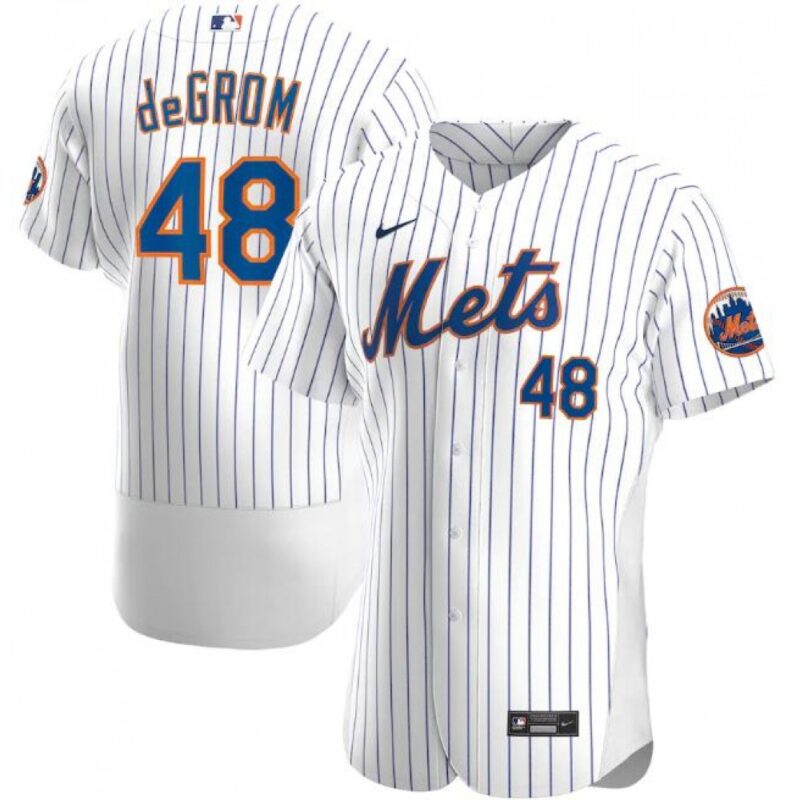 686323829d4d0_1 Men's New York Mets #48 Jacob deGrom 2020 White Flex Base Stitched MLB Jersey