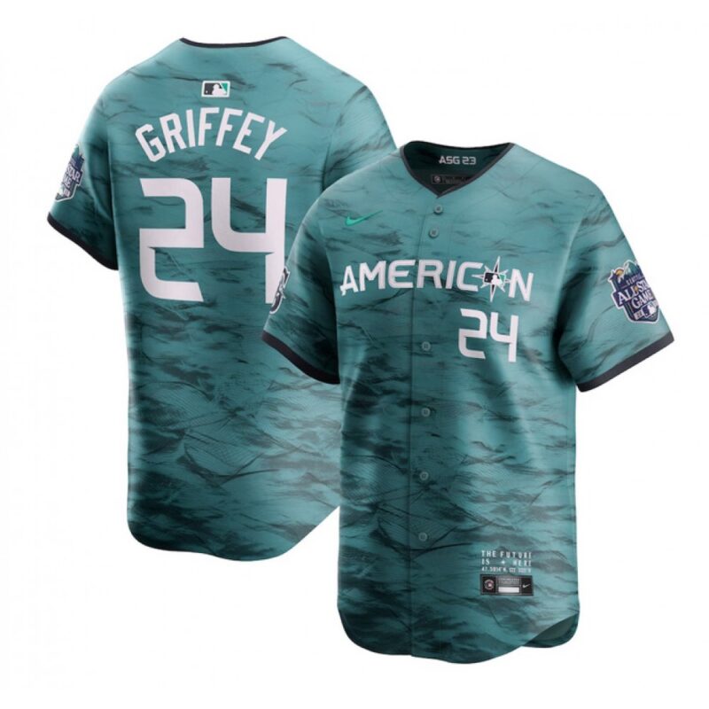 686323856f766_1 Youth Seattle Mariners #24 Ken Griffey Jr. Teal 2023 All-star Cool Base With Patch Stitched Baseball Jersey