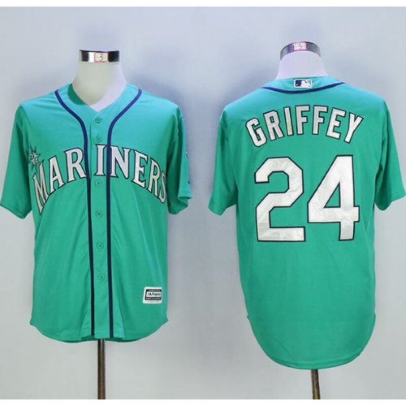 6863239237441_1 Mariners #24 Ken Griffey Green New Cool Base 2016 Hall Of Fame Patch Stitched MLB Jersey