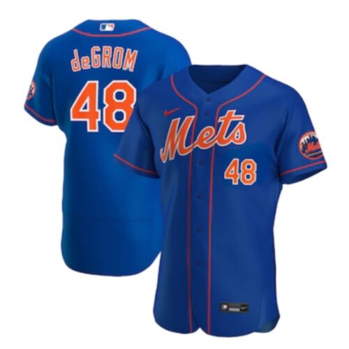 686323a4b9f44_1 Men's New York Mets #48 Jacob deGrom 2020 New Blue Flex Base Stitched MLB Jersey