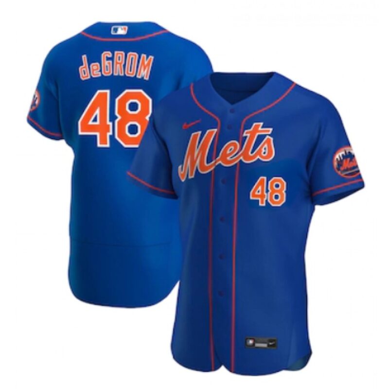 686323a4b9f44_1 Men's New York Mets #48 Jacob deGrom 2020 New Blue Flex Base Stitched MLB Jersey