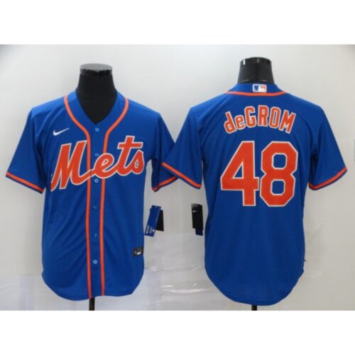 686323ad8c4f0_1 Men's New York Mets #48 Jacob deGrom Blue Cool Base Stitched MLB Jersey