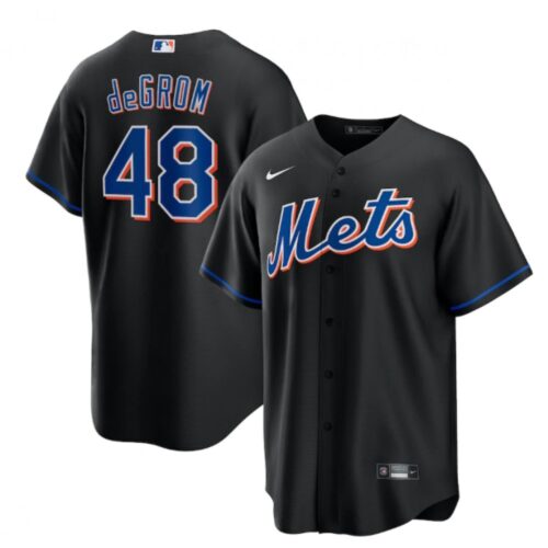 686323b5c48f2_1 Men's New York Mets #48 Jacob deGrom 2022 Black Cool Base Stitched Baseball Jersey