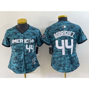 686323bddb7fd_1 Women's Seattle Mariners #44 Julio Rodriguez Teal 2023 All-star Stitched Baseball Jersey(Run Small)