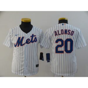 686323e39e57b_1 Youth New York Mets #20 Pete Alonso White Cool Base Stitched MLB Jersey