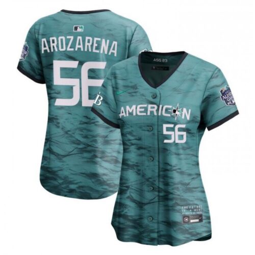 686324076a383_1 Women's Tampa Bay Rays #56 Randy Arozarena Teal 2023 All-star Stitched Baseball Jersey(Run Small)