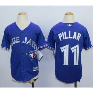 68632409c8a49_1 Blue Jays #11 Kevin Pillar Blue Cool Base Stitched Youth MLB Jersey