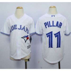 686324140753b_1 Blue Jays #11 Kevin Pillar White Cool Base Stitched Youth MLB Jersey