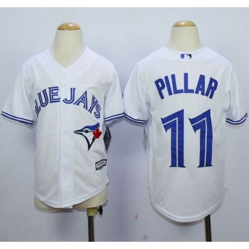 686324140753b_1 Blue Jays #11 Kevin Pillar White Cool Base Stitched Youth MLB Jersey