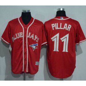 68632428e5dbe_1 Blue Jays #11 Kevin Pillar Red New Cool Base Canada Day Stitched MLB Jersey