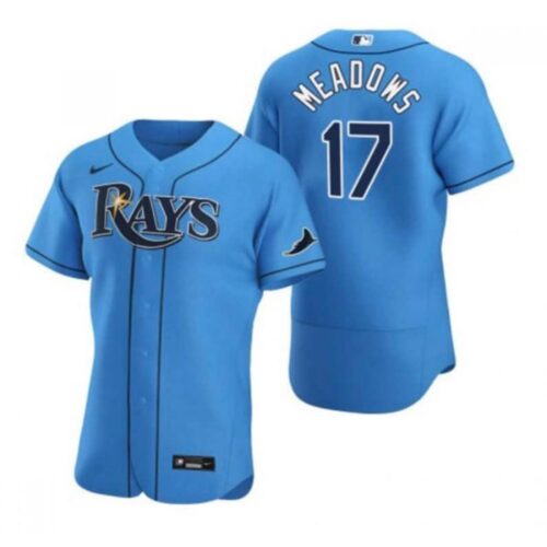 6863245477e40_1 Men's Tampa Bay Rays #17 Austin Meadows Blue Flex Base Stitched Jersey
