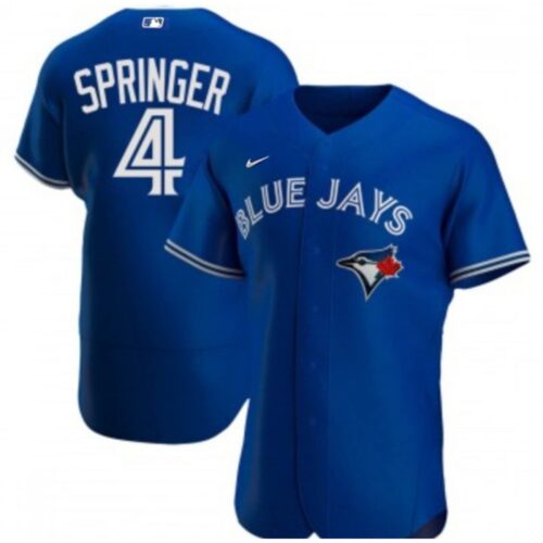 6863246a5e102_1 Men's Toronto Blue Jays #4 George Springer Royal Flex Base Stitched Jersey