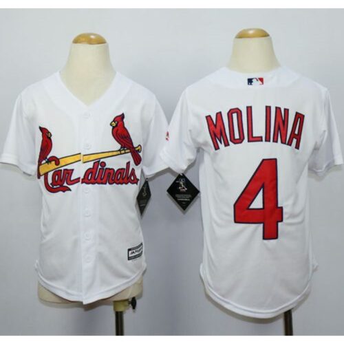 6863246fa51eb_1 Cardinals #4 Yadier Molina White Cool Base Stitched Youth MLB Jersey